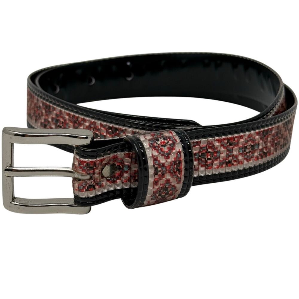 Xhilaration Pink Red Beaded Belt Women’s Adjustable 27–31” Boho Y2K